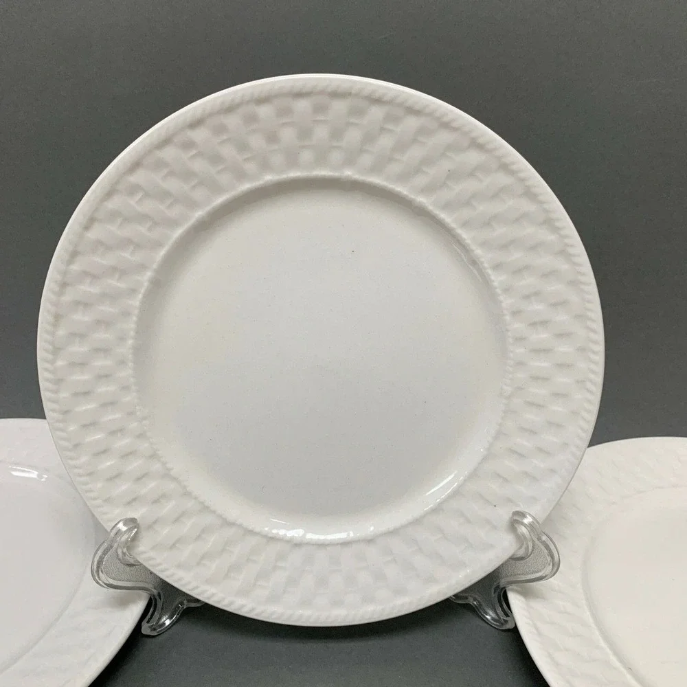 Oneida Westerly Basket Salad Plates Ivory Microwave Dishwasher Safe Lot‎ of 5
